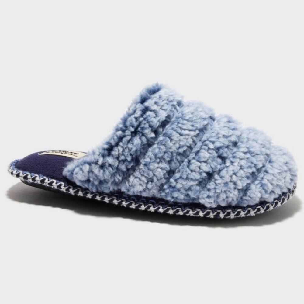 NWT Deluxe Dearfoam Blue Slippers Size Large